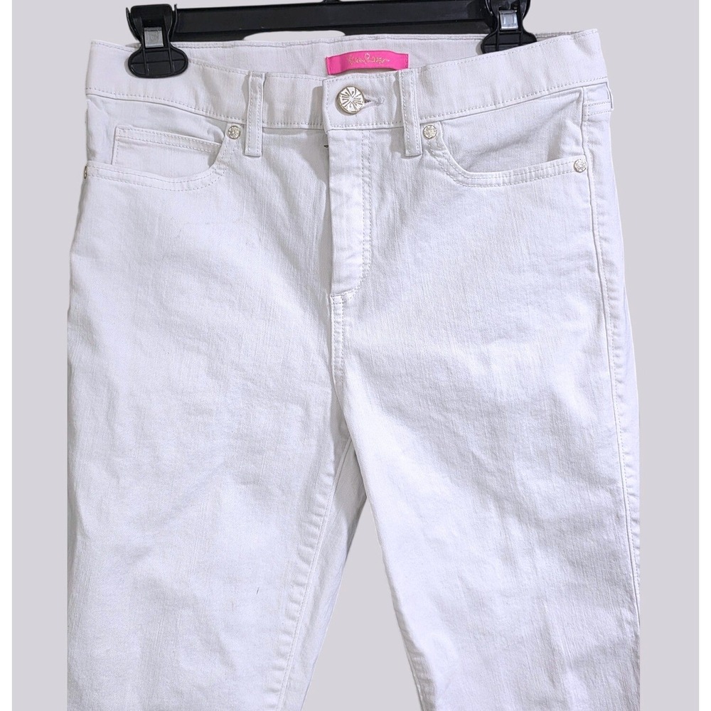 Lilly Pulitzer Worth Skinny Jeans Womens 8 White Excellent Stretch Denim Pants